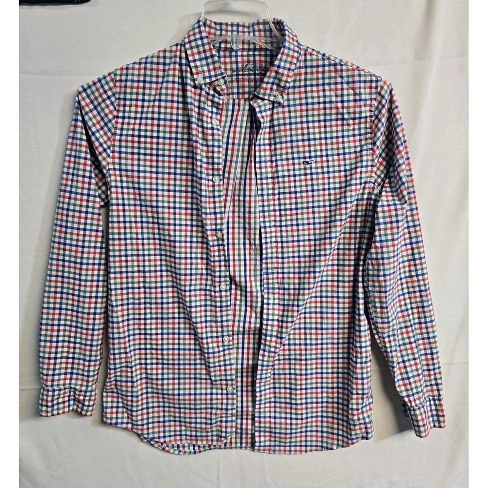 Vineyard Vines OTG Boys Plaid Shirt L 16 BRR